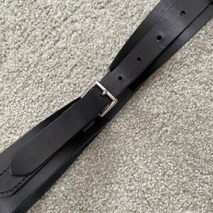 Trenery Black Embossed Leather Belt